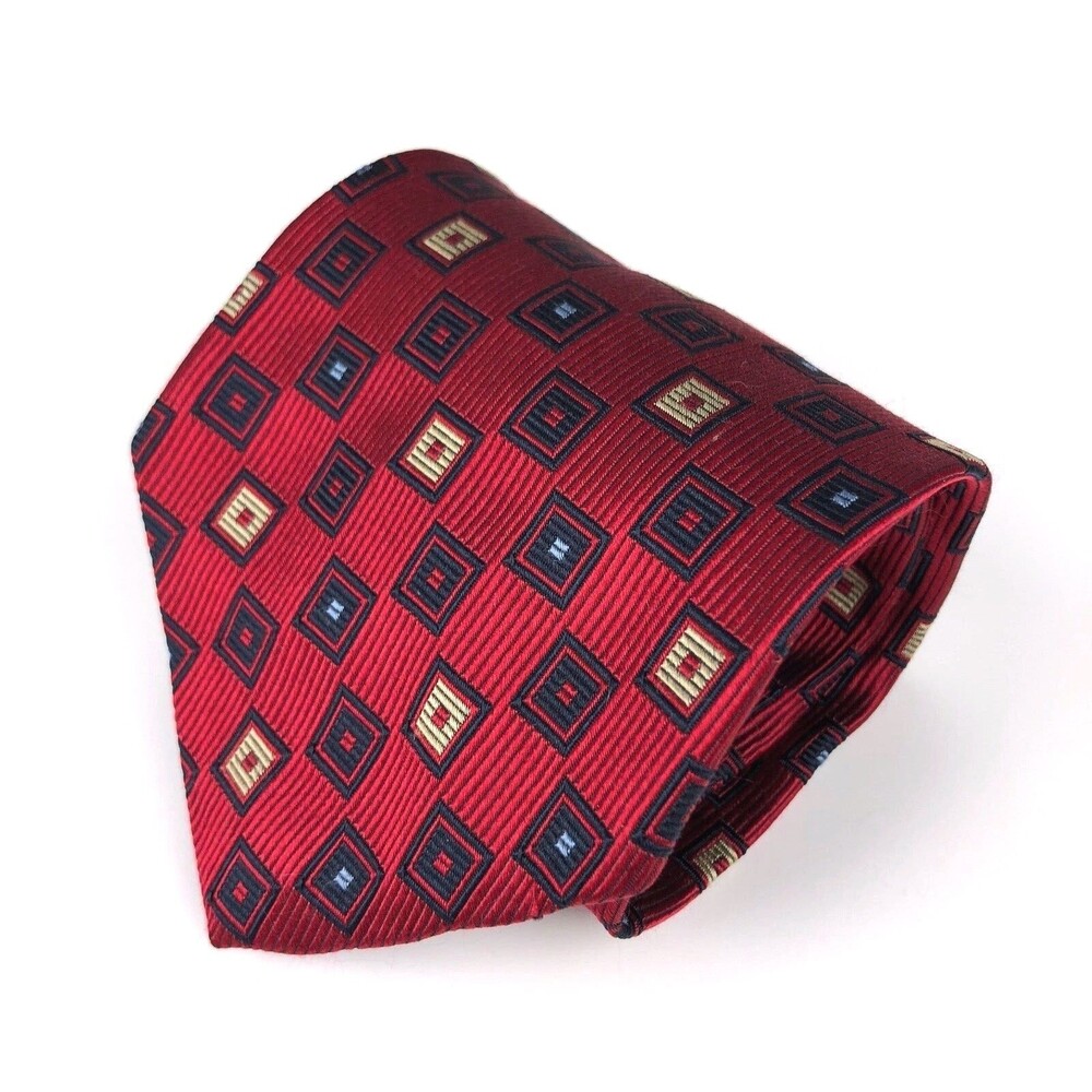 Joseph Jos. A. Bank Signature Collection Tie Men's Italy Red Black Necktie ITALY